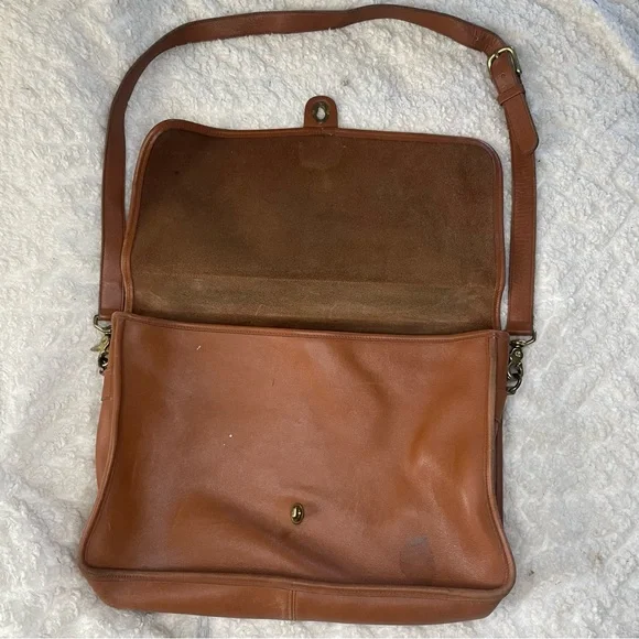 Vintage 90s COACH Tan Leather Briefcase Bag